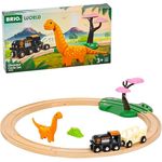 BRIO® Dinosaurier Bahn Set, Spielzeug-Eisenbahn mit 12 Teilen, inklusive Brachiosaurus-Figur und Holzschienen, FSC® zertifiziert