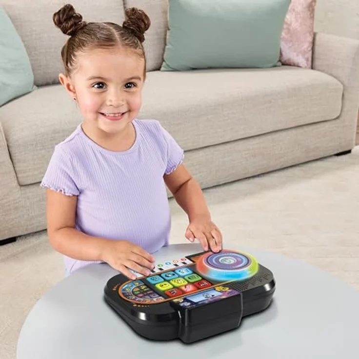VTech Mein Mini-Mischpult Interaktives DJ-Pult mit Lichteffekten und Turntable für Kinder von 3-7 Jahren – Bild 3