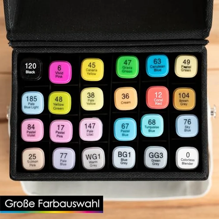 OfficeTree 24 Alkohol Marker - Weiche Farben - Twin Marker Set zum Zeichnen und Malen - Touch Marker Stifte auch als Manga Stifte – Bild 2