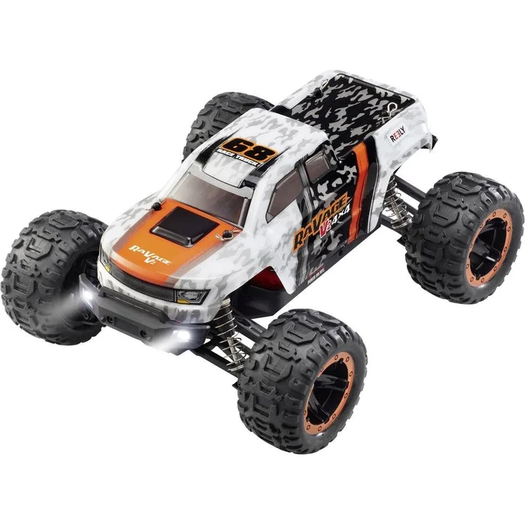 Reely RC-Auto Monstertruck Ravage 4x4 V2, inkl. Akku und Ladekabel, 1:16 Maßstab, bis zu 30 km/h, spritzwassergeschützt, LED-Scheinwerfer – Bild 1