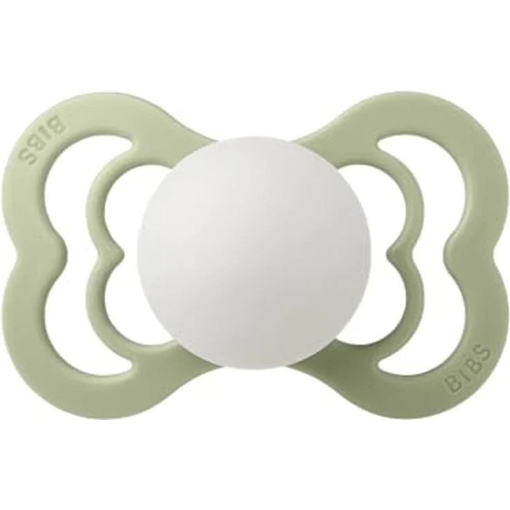 BIBS Supreme Schnuller 2er-Pack, BPA-frei, Symmetrischer Nippel. Silikon, Größe 2 (6-18 Monate), Sage / Cloud Night – Bild 4