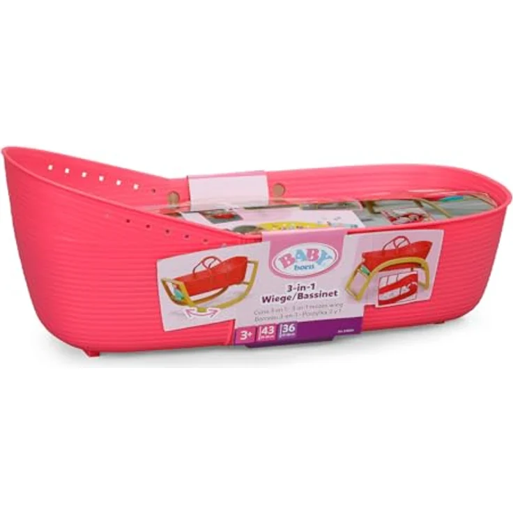 Baby Born Puppenwiege 3 in 1 Pinplay, Umbaubar als Tragekorb, Wiege oder Babybettchen mit bunten Pins und kuscheliger Bettwäsche – Bild 10