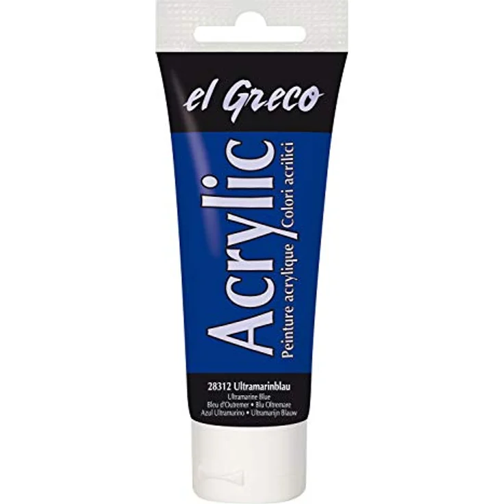 KREUL El Greco Acrylic, 75 ml Tube in ultramarinblau, hochpigmentierte, glänzende Acrylfarbe in Studienqualität, buttrig vermalbar für pastose Malerei – Bild 1