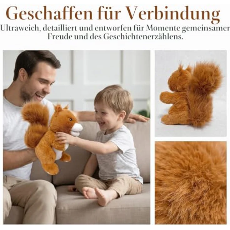 LOMTRATS 2026 Tierhandpuppen Set, Wolf, Tiger, Löwe und Affe mit beweglichen Münder, 25 cm groß, perfekt für fantasievolles Geschichtenerzählen und als Geburtstagsgeschenk für Vorschulkinder – Bild 5