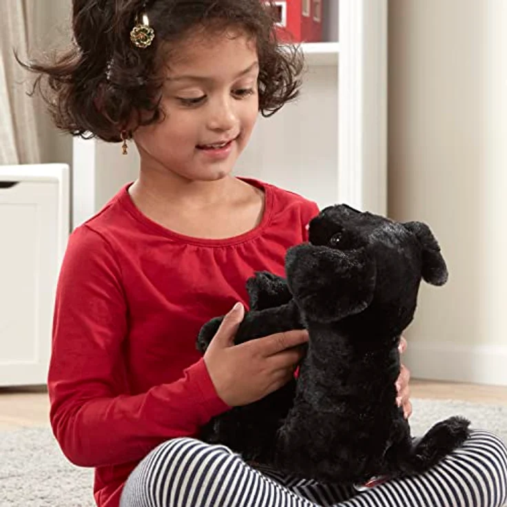 Melissa & Doug Schwarze Benson Labrador-Welpe, Stofftier mit abwaschbarer Oberfläche, 25,4 cm, ideal für Kinder von 3 Monaten bis 3 Jahren – Bild 6