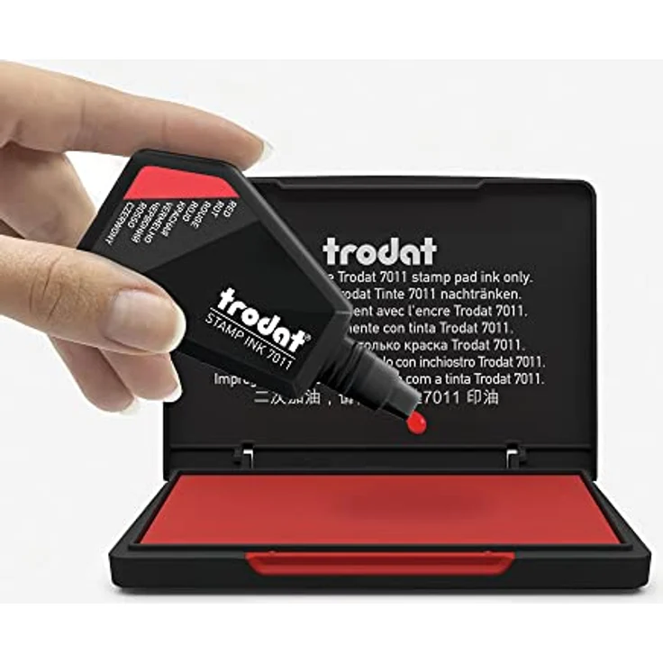 TRODAT Stempel Stempelfarbe 517011021 28ml rot Handstempelkissen rot 28ml, Konturenschärfe und Dokumentenechtheit – Bild 6