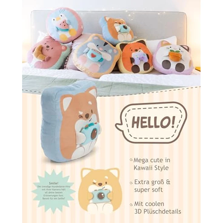 NICI mymochi Kuscheltier Hamster Shai, Plüschtier mit Tasse, 35x33x12cm, grau, ideales Deko-Accessoire und Geschenk für Kinder & Erwachsene – Bild 3