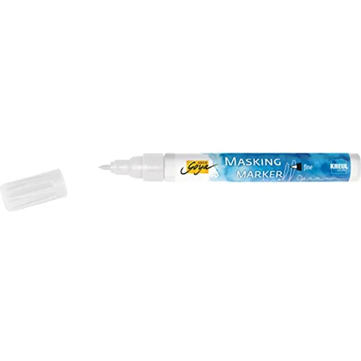 KREUL 18160 - Solo Goya Masking Marker fine, Strichstärke 1 - 2 mm, abziehbares Rubbelkrepp in Markerform, für präzise und kantenscharfe Linienführung inmitten fließender Aquarellfarbe