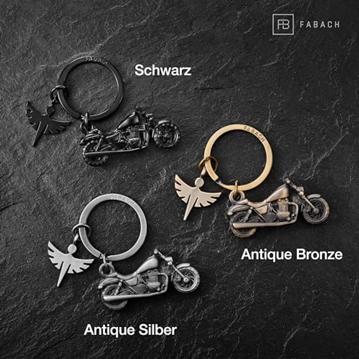 FABACH Motorrad Schlüsselanhänger mit Schutzengel - Geschenk Engel Schlüsselanhänger für Motorradfahrer - Geschenke Motorrad Schlüsselanhänger Glücksbringer Fahr vorsichtig – Bild 3