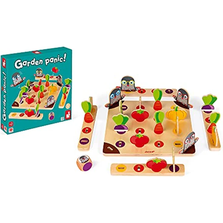 Janod Maulwurfspiel - Brettspiel für Kinder mit Farb- und Beobachtungsförderung, inkl. Spielbrett, Spielsteinen und Würfel – Bild 7