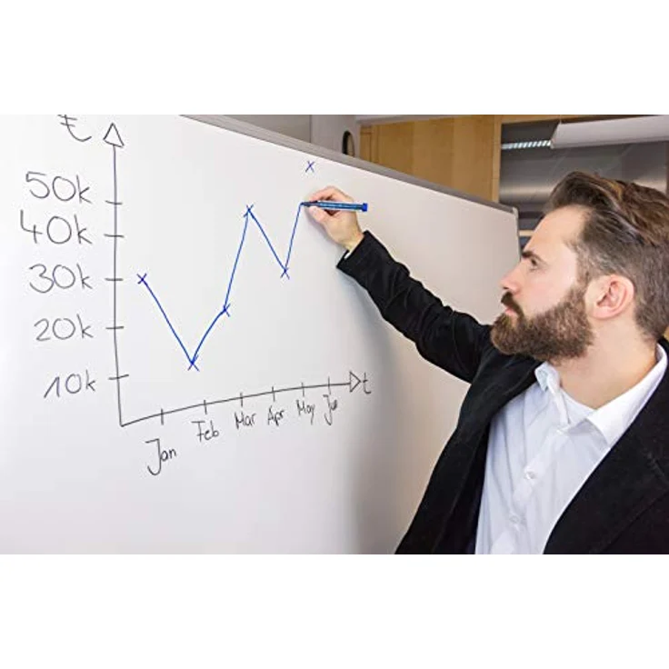 Schneider Maxx 290 Marker (für Whiteboards und Flipcharts, Rundspitze 2-3 mm Strichstärke, rückstandsfrei trocken abwischbar, hohe Qualität, kräftig und farbintensiv) Etui mit 8 Farben – Bild 3