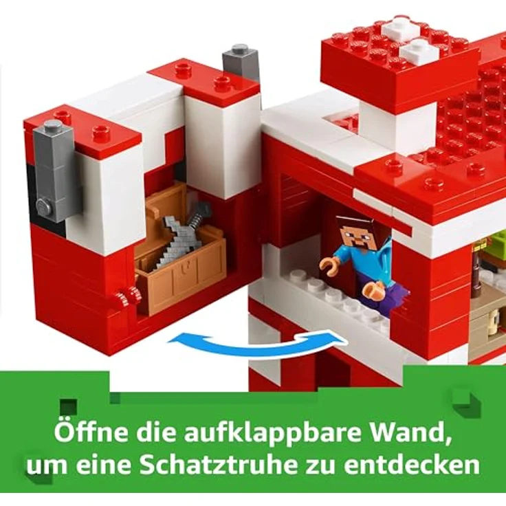 LEGO Minecraft Das Pilzkuh-Haus, Bauspielzeug zum Videospiel, mit Minifiguren Steve und weitere Charaktere, für Kinder ab 8 Jahren 21270 – Bild 4