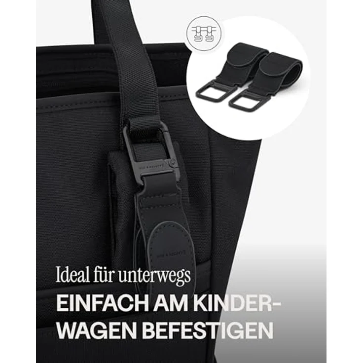 Kapten & Son Lindby Wickelrucksack, 41 cm, aus 100% PET, schwarz – Bild 2