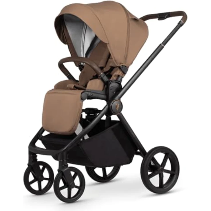 Venicci Claro 2in1 Kombi-Kinderwagen bis 22 kg - Caramel, inkl. Babywanne, Sportsitz, Teleskopschieber, Liegeposition, Regenschutz, Beindecke & Wickeltasche mit Wickeunterlage, Gratis Mobilitätsgarantie – Bild 6