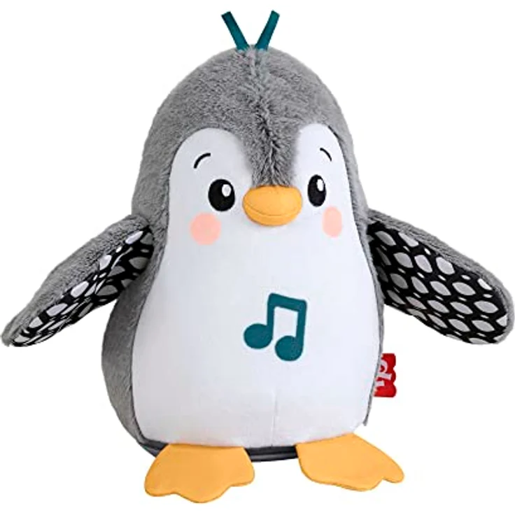 FISHER-PRICE Wackelnder Pinguin - Plüschspielzeug für Babys zum Spielen in Bauchlage mit Musik und wackelnden Bewegungen, fördert Seh-, Tast- und Hörsinn, begleitet Babys beim Heranwachsen, HNC10 – Bild 4