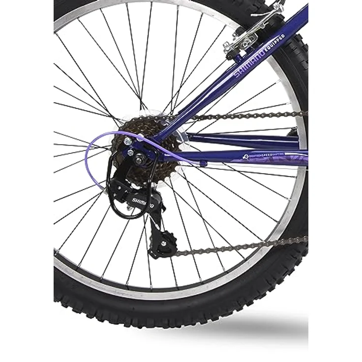 Huffy Extent Junior Mountainbike 24" - Violett 18-Gang, Kinderfahrrad mit Scheibenbremse und Shimano Schaltung – Bild 3