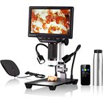 Bresser Digitale Mikroskop, LCD-Bildschirm, 2-44x Zoom, HDMI, USB, WLAN-Anschluss, drei Lichtquellen