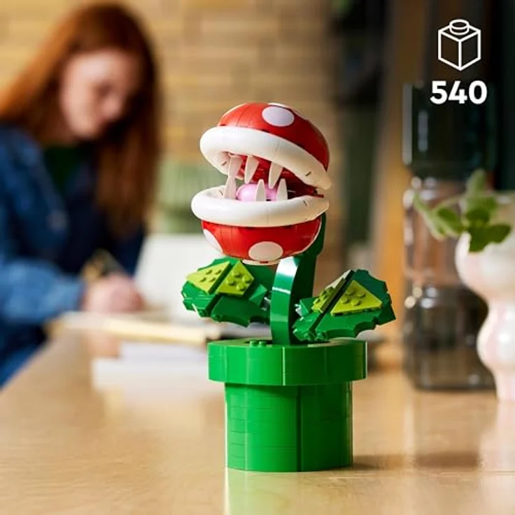 LEGO 71426 Super Mario Piranha-Pflanze Set, bewegliche Figur mit Pfeife und 2 Münzelementen, Modellbausatz für Erwachsene zum Bauen, Schlafzimmer-Deko, Geschenk für Männer, Frauen und Jugendliche – Bild 2