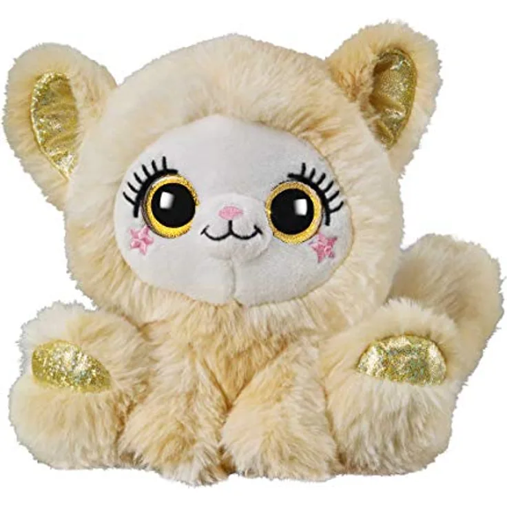 Bauer Spielwaren 14277" Blickfänger Glitter Design Katze Plüschtiere aus superweichem Plüsch mit Glitzeraugen, beige