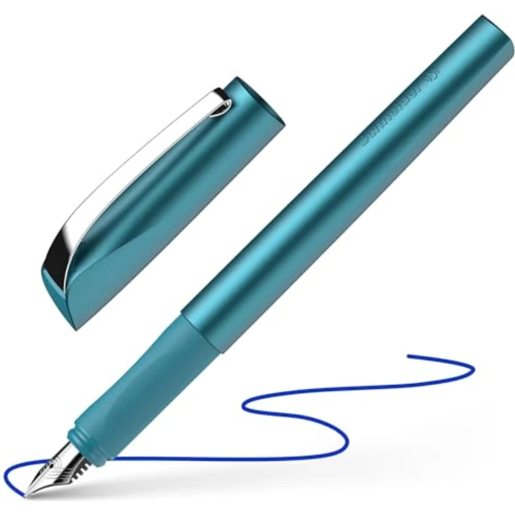 SCHNEIDER Füllhalter Ceod Shiny, ergonomisch gummierte Edelstahlfeder M, teal mit auswechselbarer Tintenpatrone – Bild 1