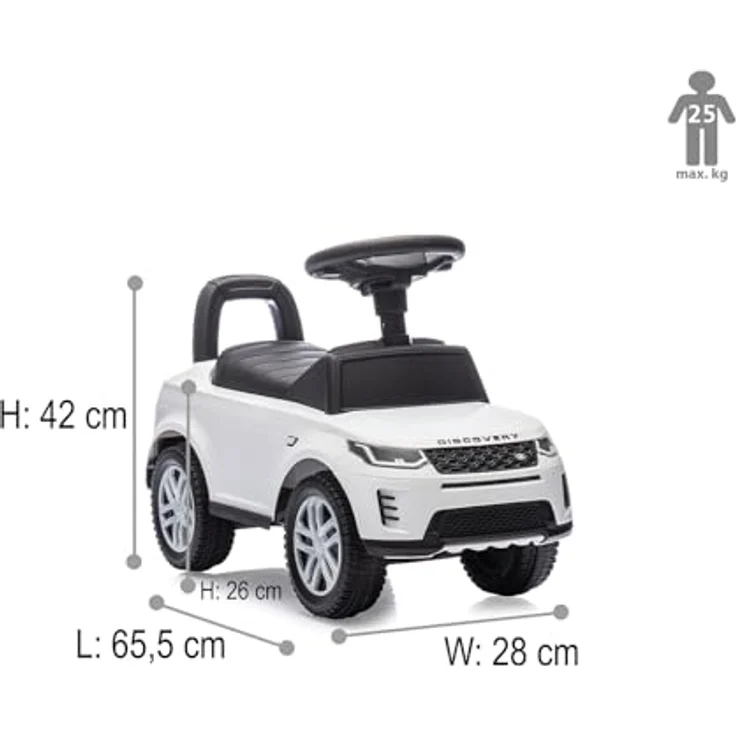 Weiss Rutscher Land Rover Discovery 2in1, Rutschauto für Kleinkinder mit Sicherheitsmerkmalen, weiss – Bild 3
