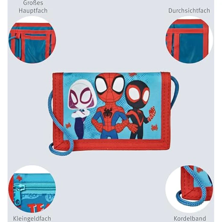UNDERCOVER Brustbeutel Undercover Geldbeutel Spidey Geldbörse, Kinder-Brustbeutel mit Kordelband und Klettverschluss, blau – Bild 5