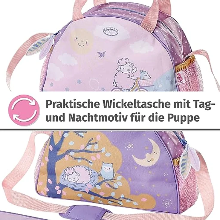 Baby Annabell, Puppenwickeltasche, Wickeltasche mit Wickelunterlage, Windel und 2 Döschen, 707432, Zapf Creation – Bild 2