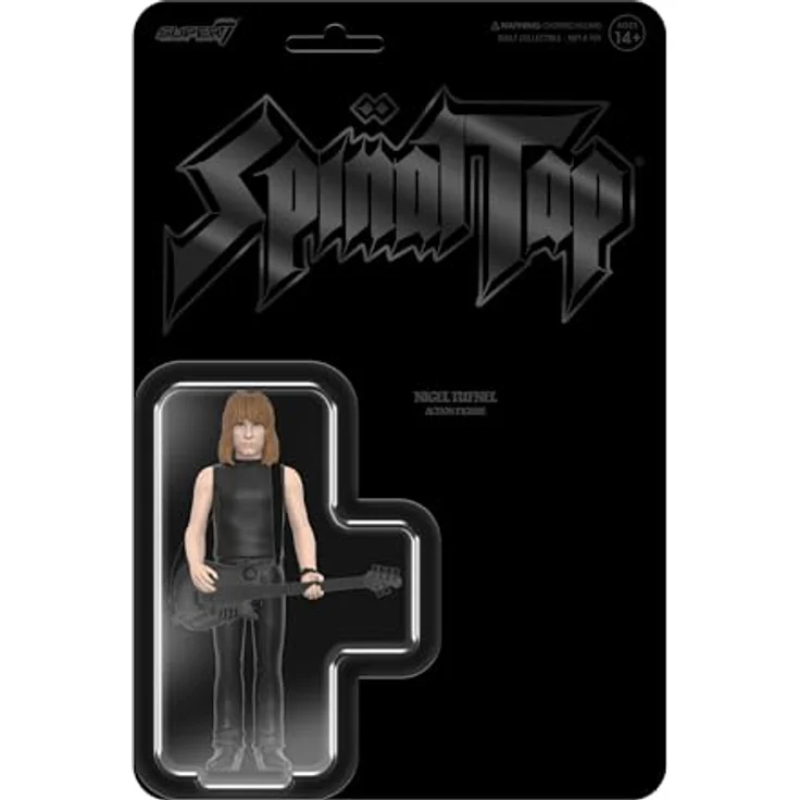 Super7 Spinal Tap Reaktionsfiguren Wave 02 - Nigel Tufnel, Actionfigur 9,5 cm mit schwarzem Gitarrenzubehör, None More Black – Bild 2