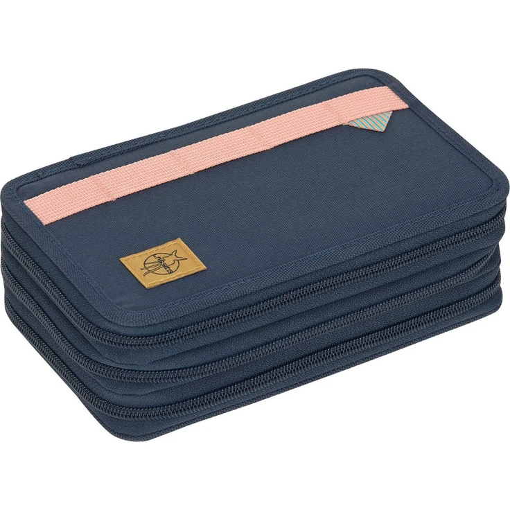 LÄSSIG Federmäppchen Unique Triple, Ocean Edition, dark blue, aus recycelten PET-Flaschen – Bild 1