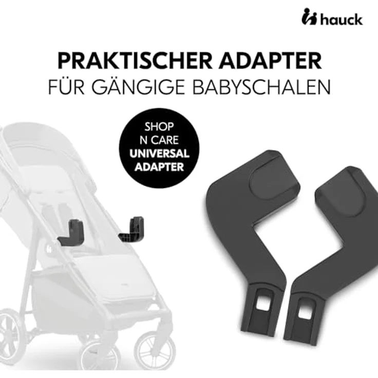 Hauck Universal Autositz Adapter für Shop N Care Kinderwagen, Kompatibel mit hauck Drive N Care oder Babyschalen mit Maxi-Cosi-Aufnahmen, Einfache Befestigung (Schwarz) – Bild 2