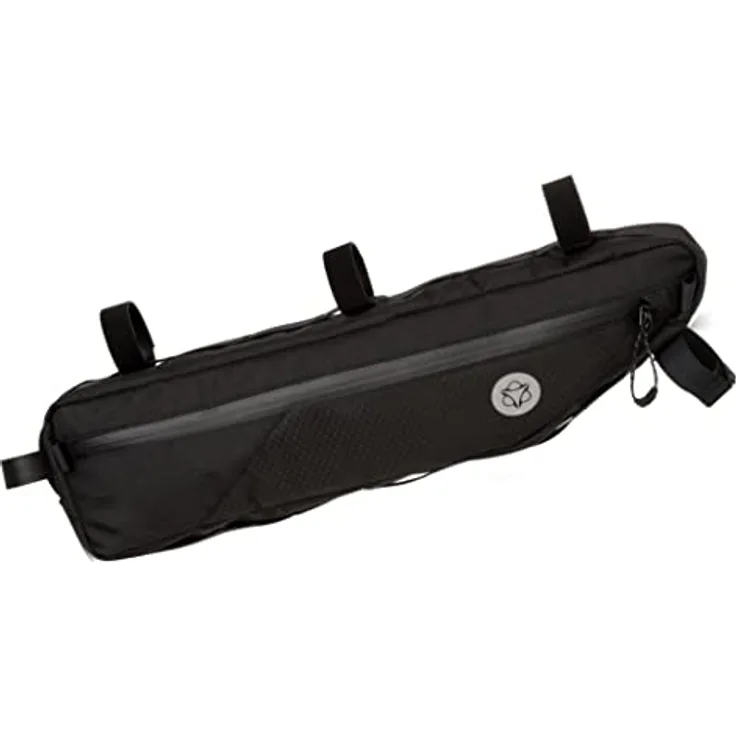 AGU Tube Fahrrad Rahmentasche, 3L Rahmentasche Fahrrad für Bikepacking, Wasserabweisend, Reflektierend Polyester, Einfache Montage, 100% Recyceltes Polyester - Schwarz