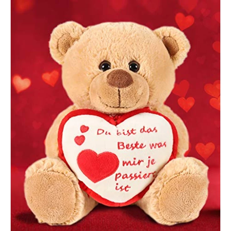 Teddy Plüschbär mit Herz - Du bist das Beste was mir je passiert ist - Kuscheltier Schmusetier - 25 cm – Bild 6