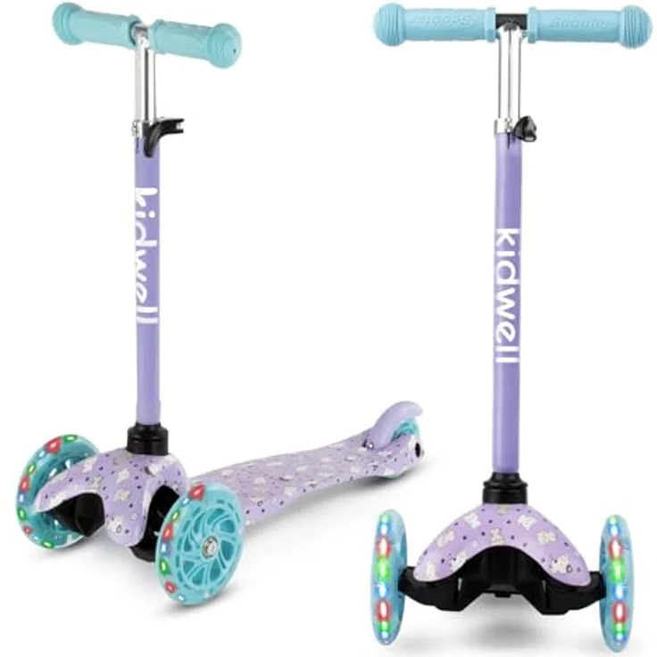 COIL Dreiradscooter, Kinderroller, Tretroller, Dreirad-Balance-Roller, Cityroller, ABEC-7-Lager, 3-stufige Lenkradverstellung, LED-Räder, Kitty – Bild 2