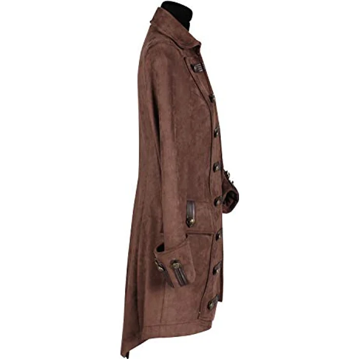 Thetru Herren Jacke Piraten Lancaster, Kostümjacke aus 100% Polyester, braun (XL) – Bild 3