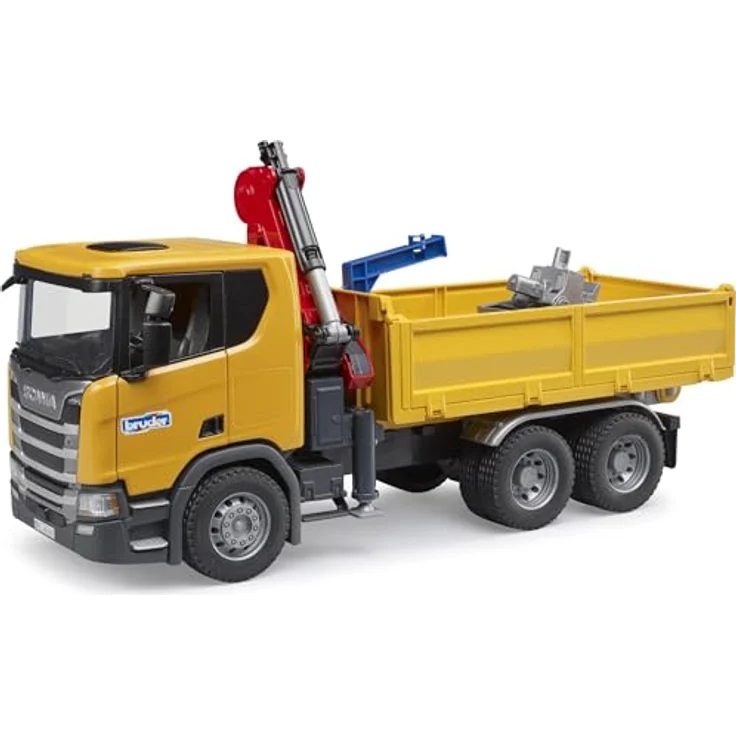 Bruder® Spielzeug-LKW 03551 Scania Super 560R, Baustellen-LKW mit Kran, 2 Paletten und teleskopierbarem Kranarm, für Kinder ab 4 Jahren – Bild 2