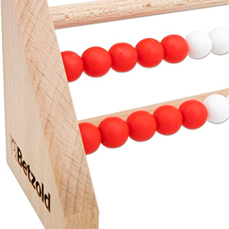 Betzold Schüler-Rechenrahmen ZR 20, Abakus aus Holz mit 20 Perlen, blau und rot, für Mathematikunterricht bis 20 – Bild 4