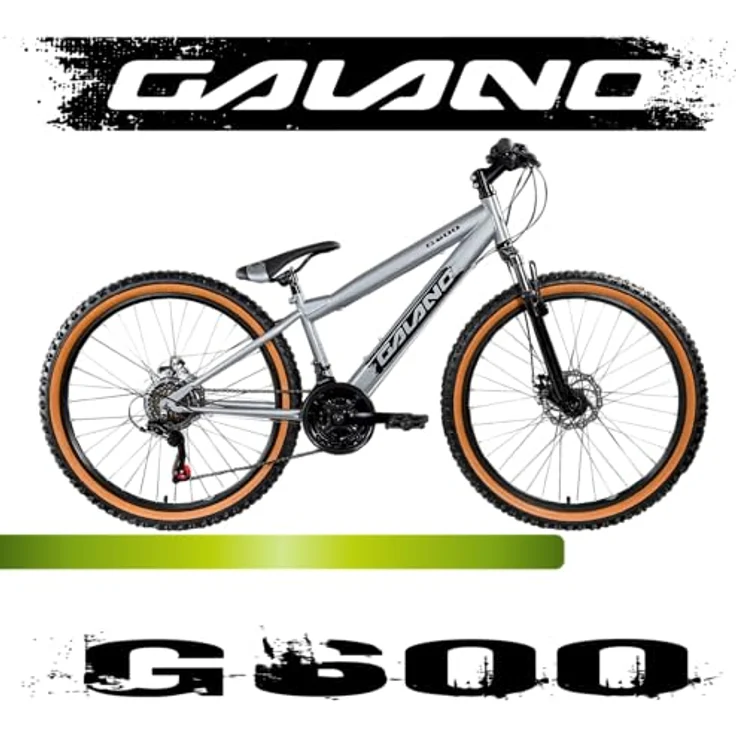 Galano G600 Mountainbike, 18 Gang Kettenschaltung, 26 Zoll Dirtbike für Jugendliche und Erwachsene, schwarz/silbergrau – Bild 2