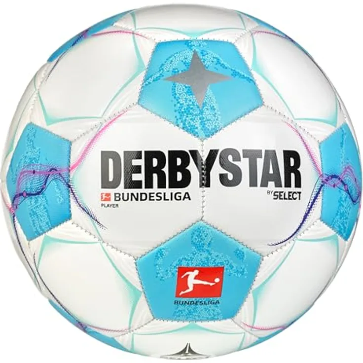 Derbystar Bundesliga Player v24, hellblau - Hochwertiger Fußball für zusätzlichen Komfort, langlebig