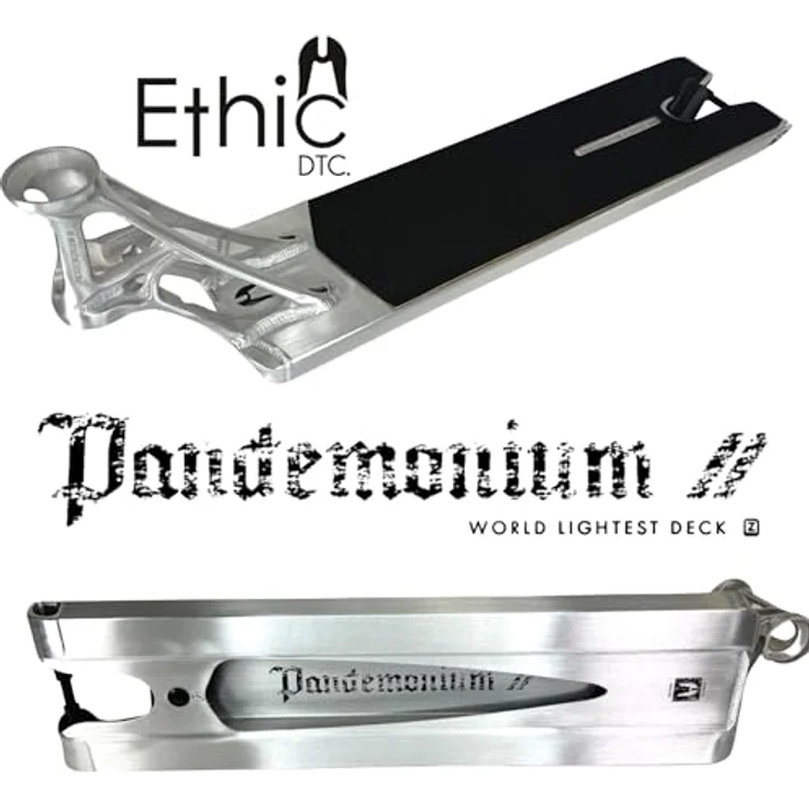 Ethic DTC Pandemonium V2 BOXED Stunt-Scooter Deck gebürstet Silber - Ultimative Leichtigkeit und Stabilität – Bild 2