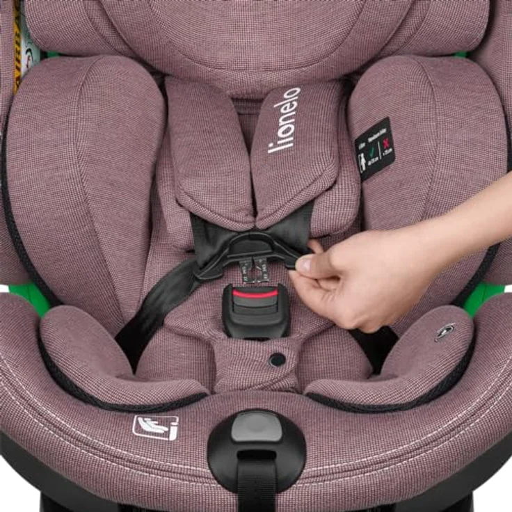 lionelo Autokindersitz HARMONY I-SIZE, ab Geburt bis 12 Jahren, 0,00 kg bis 36,00 kg, (Set), Basis 360°/ISOFIX/i-Size/Gürtelalarm/viele Annehmlichkeiten – Bild 5