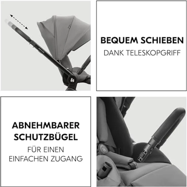 Hauck Kombi-Kinderwagen Move N Care Set - Dark Grey inkl. Gratis Mobilitätsgarantie – Bild 4