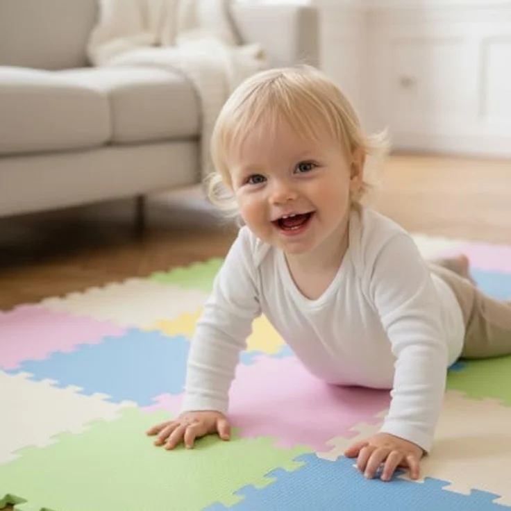 LittleTom Puzzlematte, 18 Teile bunte Baby Spielmatte, 30 x 30 cm Krabbelmatte für Kleinkinder – Bild 2