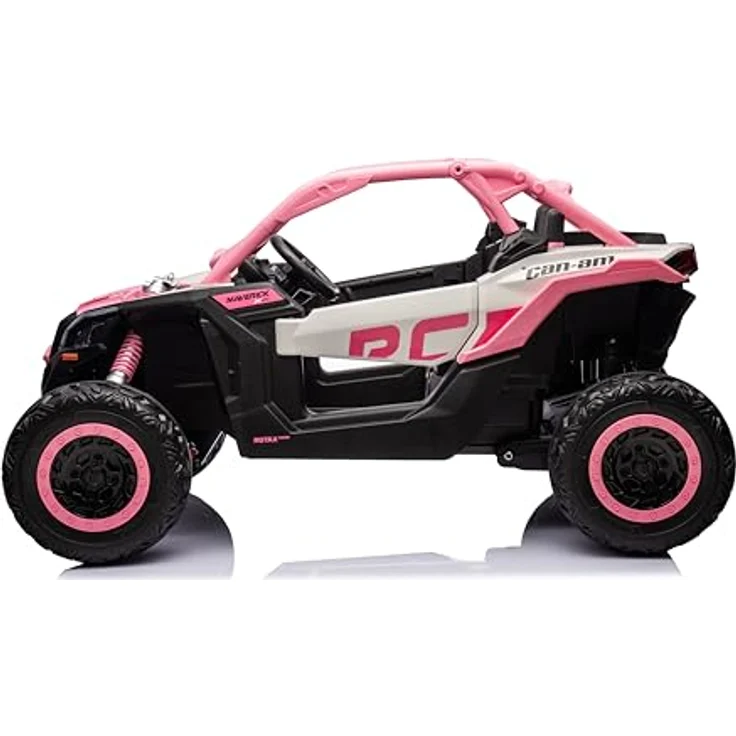 FINOOS CAN-AM Maverick UTV Buggy, Kinder-Elektroauto 2-Sitzer mit 24V Antrieb, rosa, 4x4, Bluetooth, LED-Beleuchtung, Fernsteuerung – Bild 7