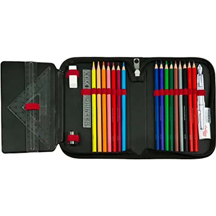 Scooli Marvel Avengers Schüleretui - gefülltes Federmäppchen mit Eberhard Faber Stiften - stylische Federmappe mit Motiv - Stiftebox für Buntstifte und Bleistifte - ideal für die Schule – Bild 2