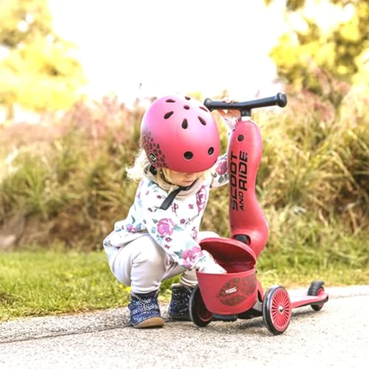 Scoot & Ride Highwaykick 1 Lifestyle Kickboard mit Sitz und Aufbewahrungsbox Kinderroller Scooter 2in1 Laufrad ab 1 2 Jahren mitwachsender Lenker Höhenverstellbar werkzeuglos Wildcat – Bild 4