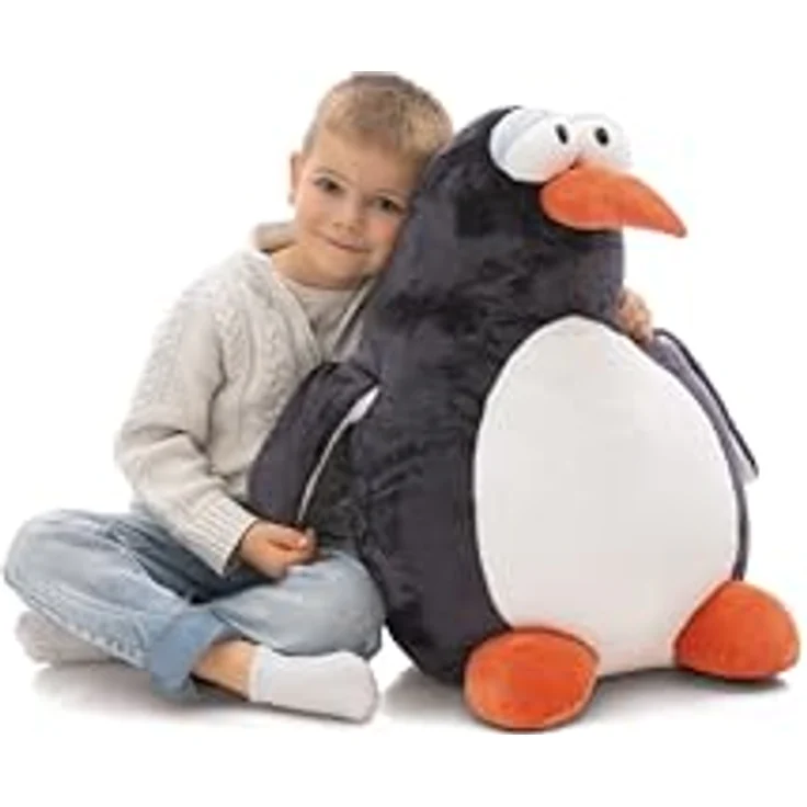NICI Kuscheltier Pinguin Jorge Thunder, 60cm grau, weiches Plüschtier mit comicartigem Look und eisblauen Kulleraugen – ideales Geschenk für Kinder & Erwachsene | 62436 – Bild 1