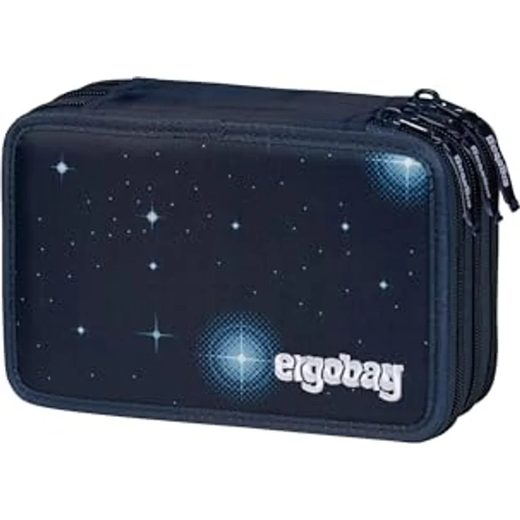 ergobag Maxi Mäppchen Set 40-Teilig, Lyra Bunt- und Filzstifte, Kleingeld Fach, Lineal, Sc... - Dunkelblau – Bild 1