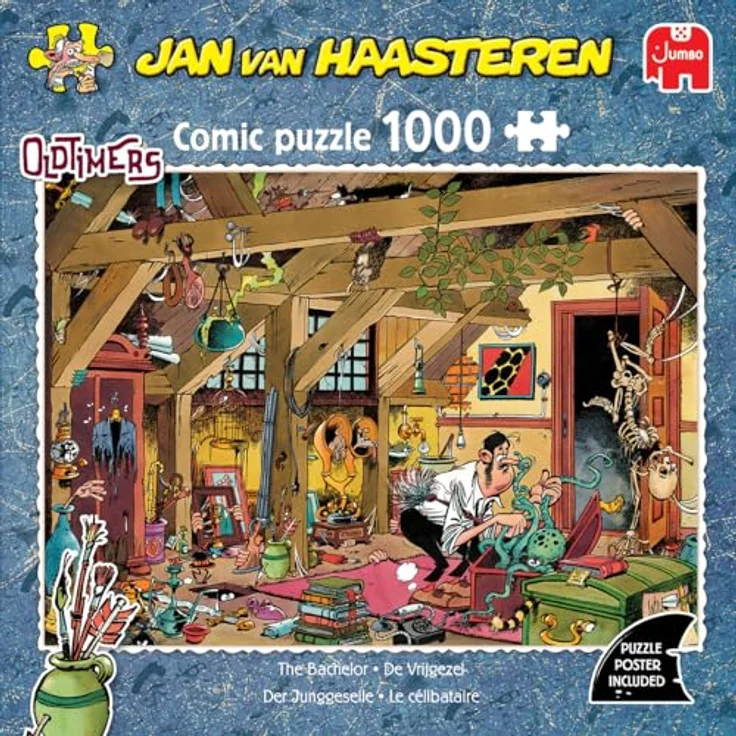 Jan van Haasteren - Oldtimer - Der Junggeselle - 1000 Teile Puzzle für Erwachsene, umweltfreundlich aus 100% recyceltem Karton – Bild 3