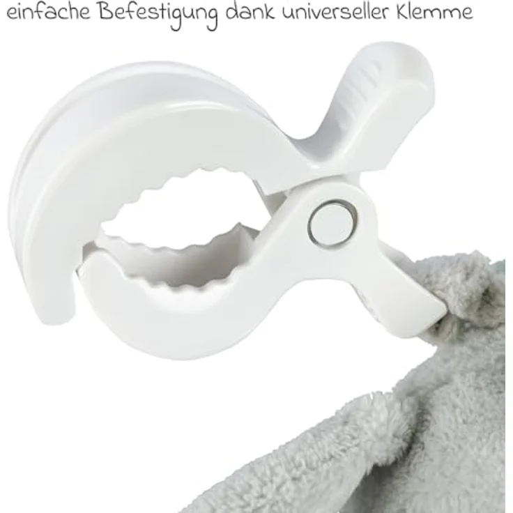 Fehn Greifspielzeug Eselchen, Activity Motorikspielzeug mit Klemme und Glöckchen, ab Geburt, 40 cm – Bild 6
