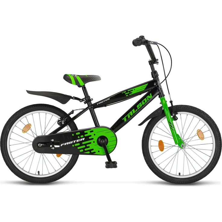 Talson Kinderfahrrad 20 Zoll Single Speed, inkl. Kettenschutz, Seitenständer und Zubehör Schwarz – Bild 1